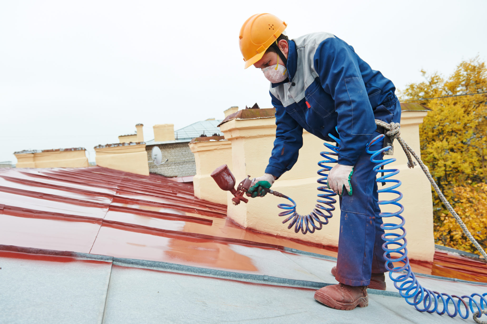 Roofer Repainting Metal Roof 2048x1363 